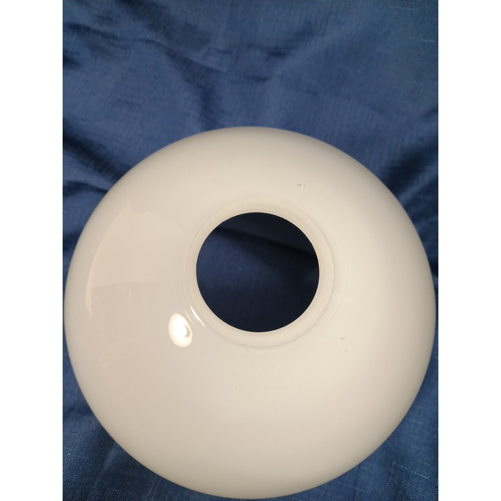 Opal White Glass Globe VTG Lamp Shade Replacement 8 Inch Dome Fitter MCM Style - Picture 3 of 10